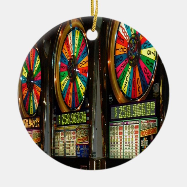Las Vegas Slot Maskiner Julgransprydnad Keramik (Framsidan)