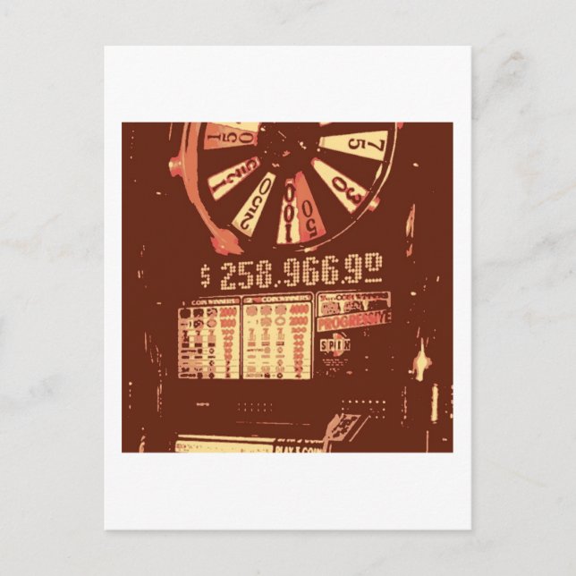 Las Vegas Slots Pop Art Vykort (Framsida)