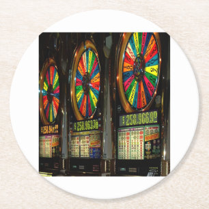 Las VEGAS-SLOTS Underlägg Papper Rund
