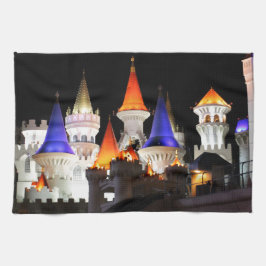 Las Vegas Slott Hotell Spelande Vegas Stad Färgrik Kökshandduk