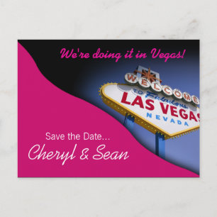 Las Vegas Spara Datum (fuksia) Meddelande Vykort