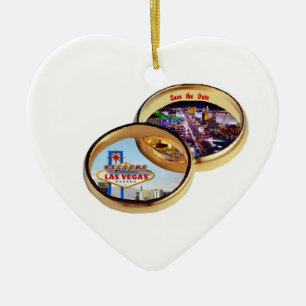 Las Vegas Spara datumet Bröllop Ringar Ornament