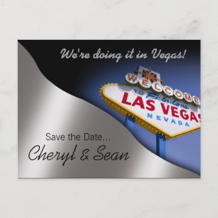 Las Vegas sparar datumet (metallisk silver) Meddelande Vykort