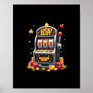 Las Vegas-spelare Lyckliga Enarmade Bandit Kasino Poster