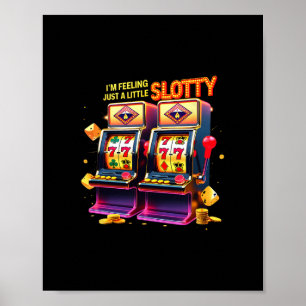 Las Vegas-spelare Lyckliga Enarmade Bandit Kasino Poster