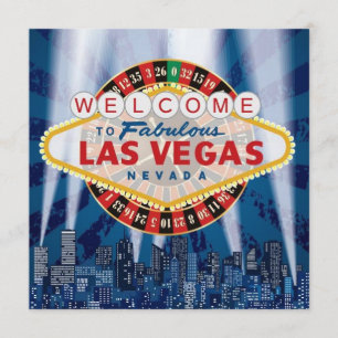 Las Vegas stadsbild Modern unik födelsedagsinbjuda Inbjudningar