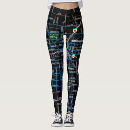 Las Vegas stadskarta Leggings
