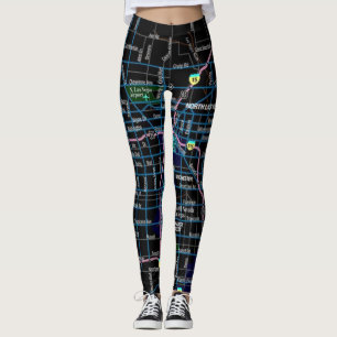 Las Vegas stadskarta Leggings