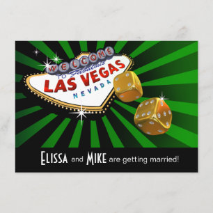 Las Vegas Starburst Bröllop grön svart guld Inbjudningar