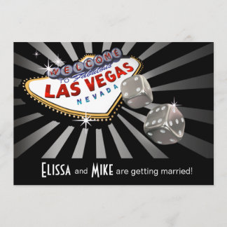 Las Vegas Starburst Bröllop silver svart Inbjudningar