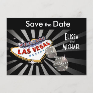 Las Vegas Starburst Save Date silver black Spara Datumet