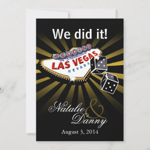 Las Vegas Starburst Wedst Reception guld black Inbjudningar