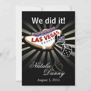 Las Vegas Starburst Wedst Reception silver black Inbjudningar
