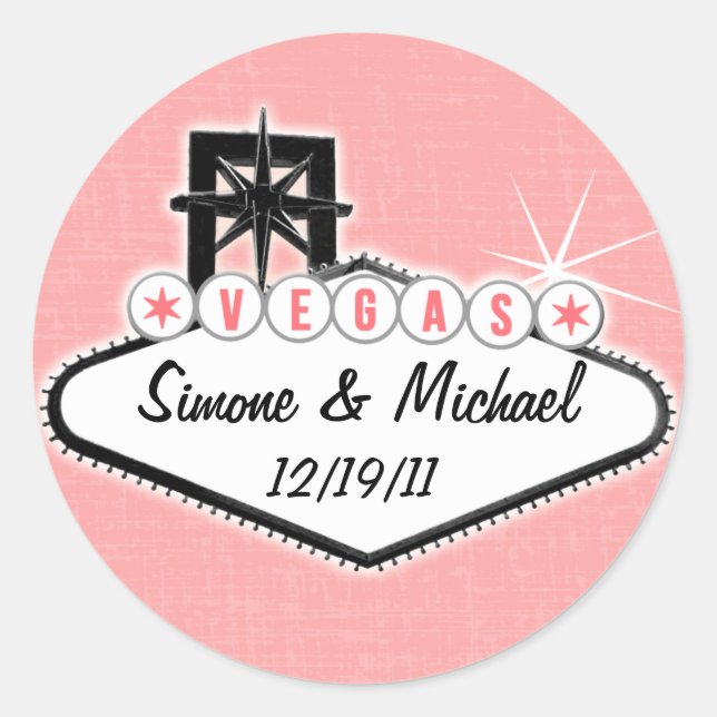 Las Vegas Sticker Runt Klistermärke (Framsida)