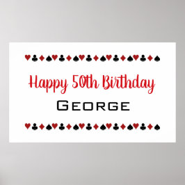 Las Vegas Stil Casino Card Kostym födelsedag Poster