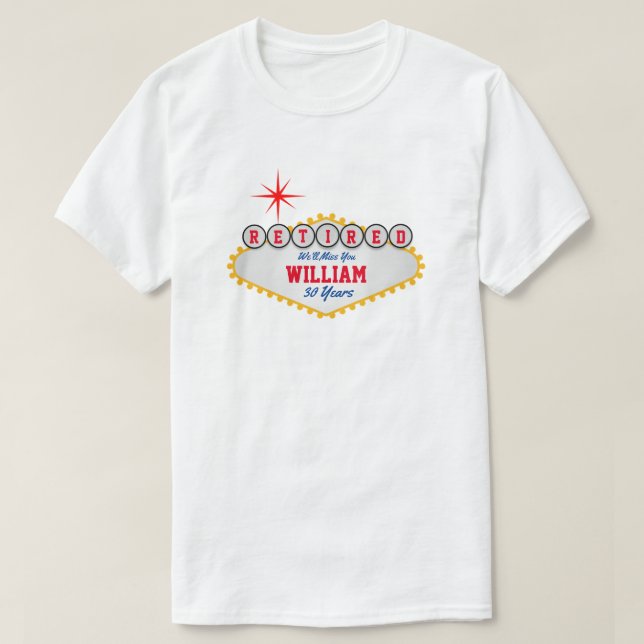 Las Vegas Stil-undertecknaren Retrött Personalize  T Shirt (Design framsida)