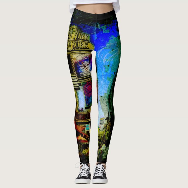 Las Vegas Street Scene Leggings (Framsida)