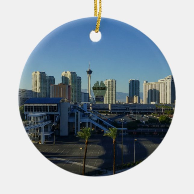 Las Vegas Strip Ahead Julgransprydnad Keramik (Framsidan)