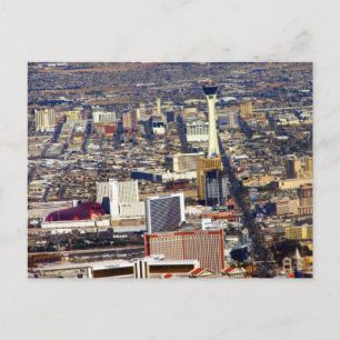 Las Vegas Strip & Downtown Aerial Bild Postcard Vykort