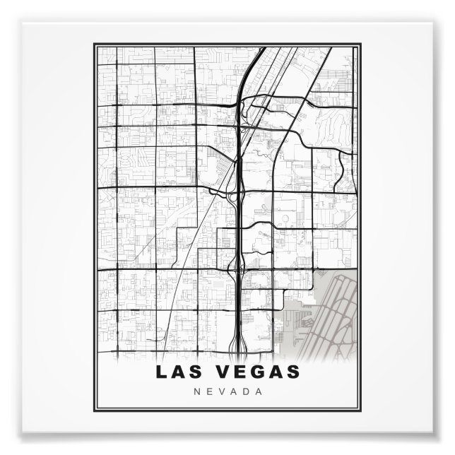 Las Vegas Strip Karta Fototryck (Framsidan)
