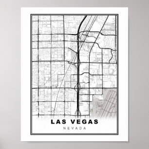 Las Vegas Strip Karta Poster