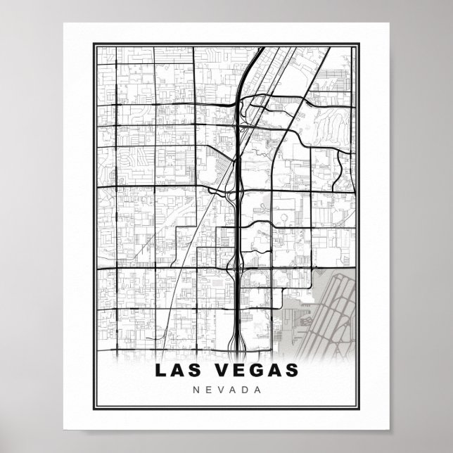 Las Vegas Strip Karta Poster (Framsidan)