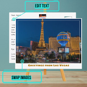 Las Vegas Strip Ljus på natten Vykort