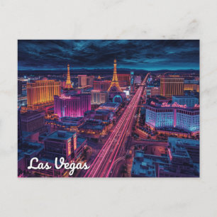 Las Vegas Strip Natt Stad Konst Vykort