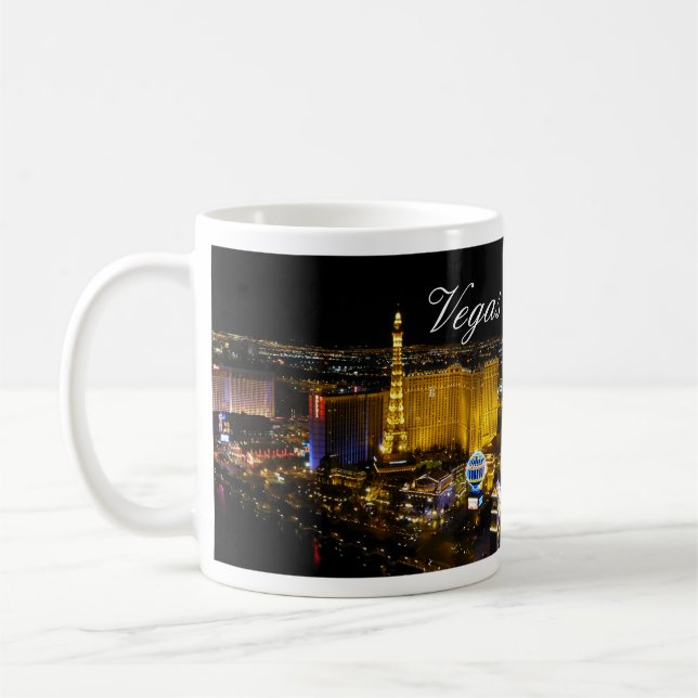Las Vegas Strip, Nattens flygvy Ljus Kaffemugg (Vänster)