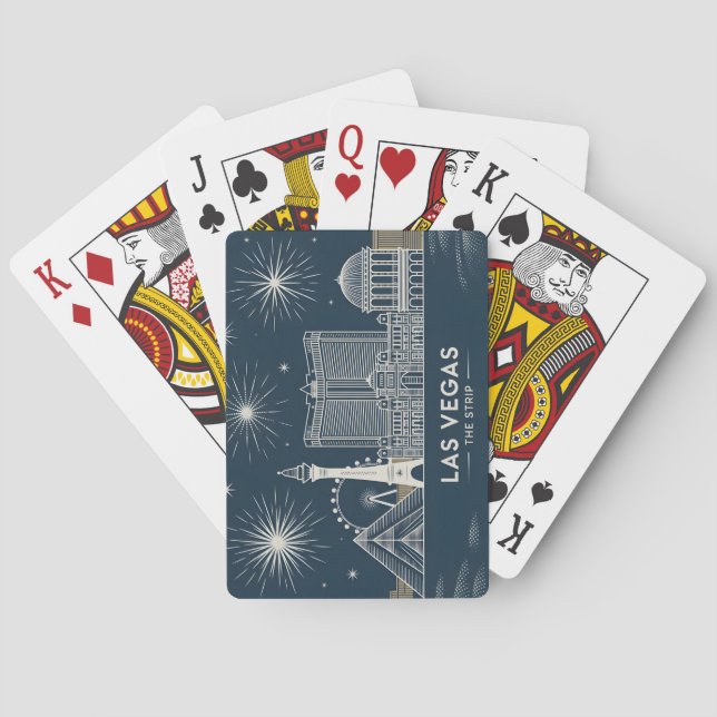 Las Vegas Strip Nevada Siluett Linjekonst Stadssil Casinokort (Baksidan)