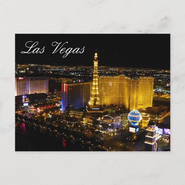 Las Vegas Strip Night Ljus Vykort (Framsida)