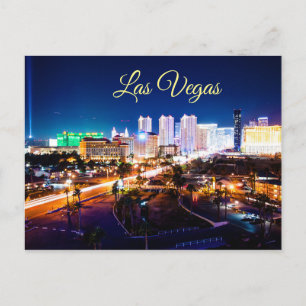 Las Vegas Strip på nattvykort Vykort