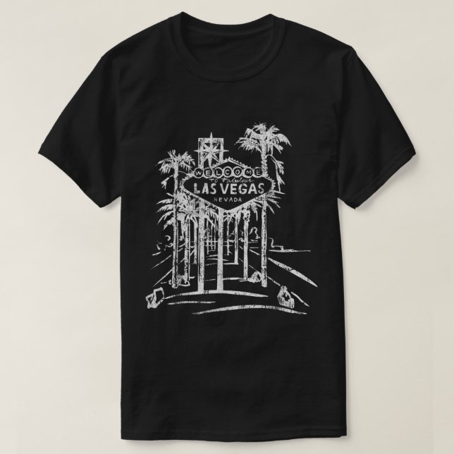 Las Vegas Strip Retro Berömd Sign Nevada Souvenir T Shirt (Design framsida)