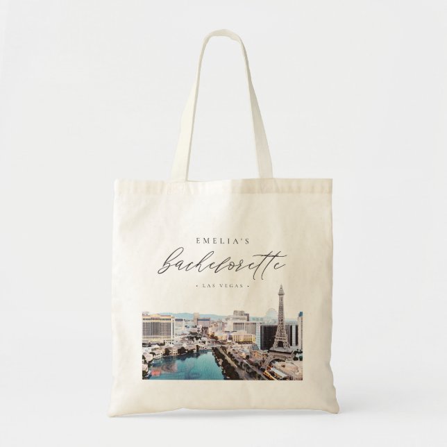LAS VEGAS Strip Skyline Destination Bachelorette Tygkasse (Framsidan)