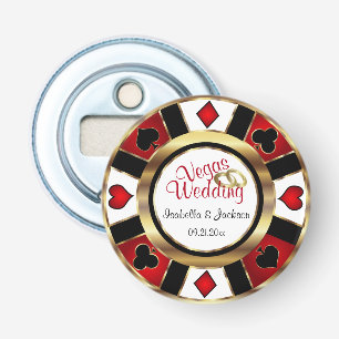 Las Vegas Styled Bröllop - Guld, White & Red Flasköppnare