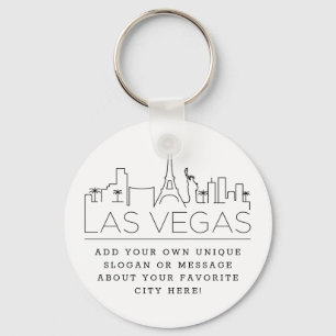 Las Vegas Stylized Skyline Anpassningsbar Slogan Nyckelring