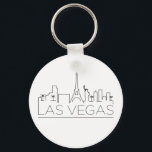 Las Vegas Stylized Skyline Nyckelring<br><div class="desc">En unik nyckelring som representerar den vackra staden Las Vegas. Den här nyckelkedjan har en stiliserad illustration av stadens unika skylt med namn under.</div>
