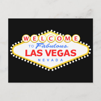 Las Vegas Svart Postkort Vykort