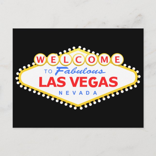Las Vegas Svart Postkort Vykort (Framsida)