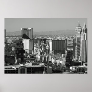 Las Vegas svartvitt foto Poster