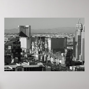Las Vegas svartvitt foto Poster