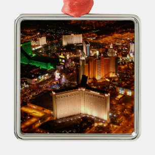Las Vegas-synen från en blixt Julgransprydnad Metall
