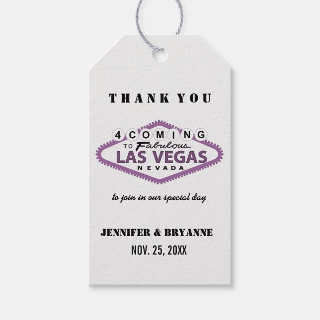 Las Vegas-Tack för kommande Anpassningsbar Presentetikett (Framsidan)