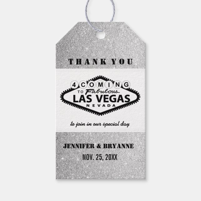 Las Vegas-Tack för kommande Anpassningsbar Presentetikett (Framsidan)