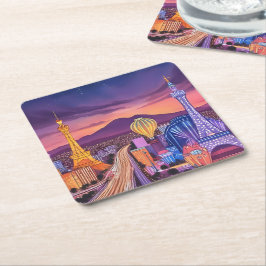Las Vegas Temaparty Coasters Underlägg Papper Kvadrat