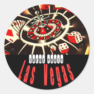 Las Vegas temaparty Runt Klistermärke