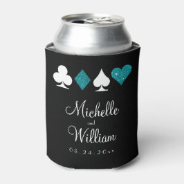 Las Vegas Thecked Wedding Favor Teal Black