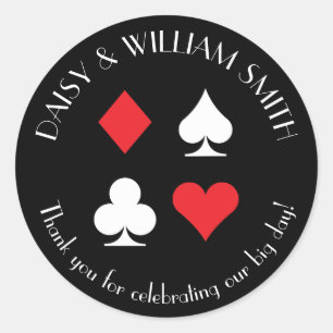 Las Vegas Theme Anpassningsbar Sticker Black Red a Runt Klistermärke