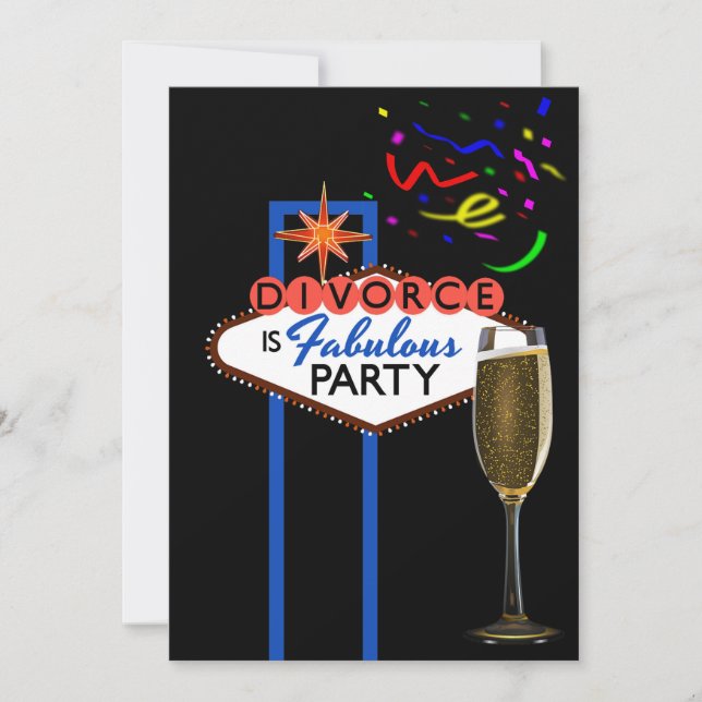 Las Vegas themed Divorce Party Inbjudningar (Framsida)