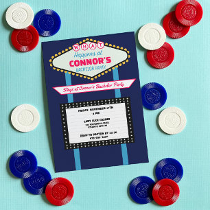 Las Vegas Thmet Bachelor Party-Anpassningsbar Inbjudningar